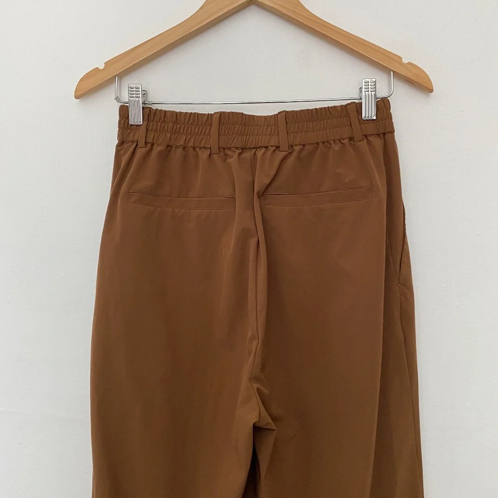ALO Yoga Brown Wide-Leg Trouser Pants